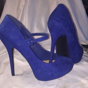 4 inch royal blue platforms